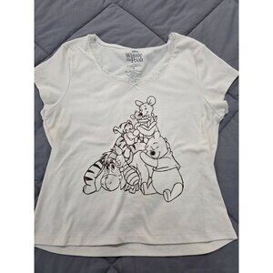 Disney Winnie the Pooh and Friends sketch women's sz XL Short Sleeve t-shirt.